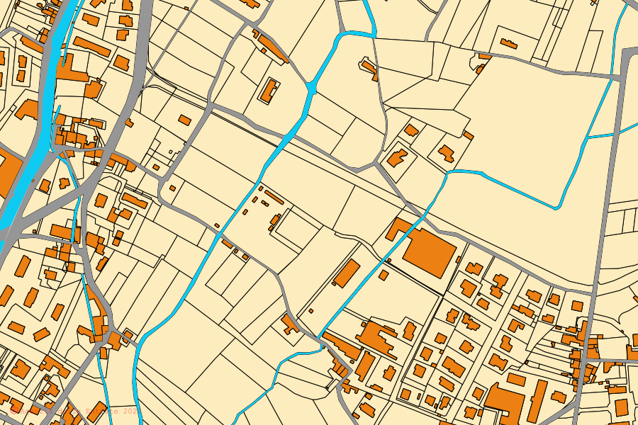 Mappa catastale del centro di Calci: particelle e fabbricati, cartografia Agenzia delle Entrate