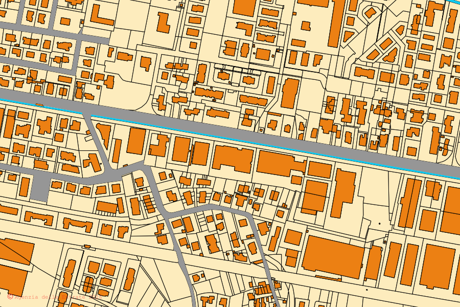Mappa catastale del centro di Calcinaia: particelle e fabbricati, cartografia Agenzia delle Entrate