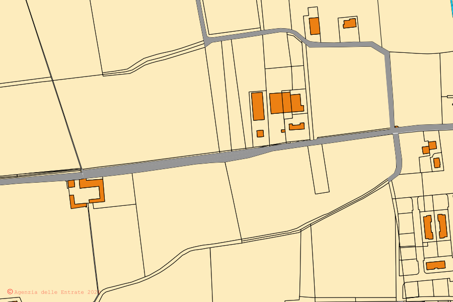 Mappa catastale del centro di Calcinate: particelle e fabbricati, cartografia Agenzia delle Entrate