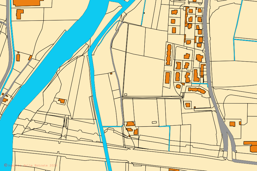 Mappa catastale del centro di Calcinato: particelle e fabbricati, cartografia Agenzia delle Entrate