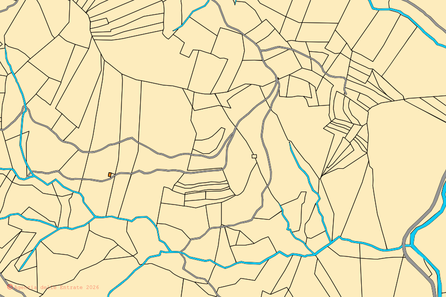Mappa catastale del centro di Calizzano: particelle e fabbricati, cartografia Agenzia delle Entrate