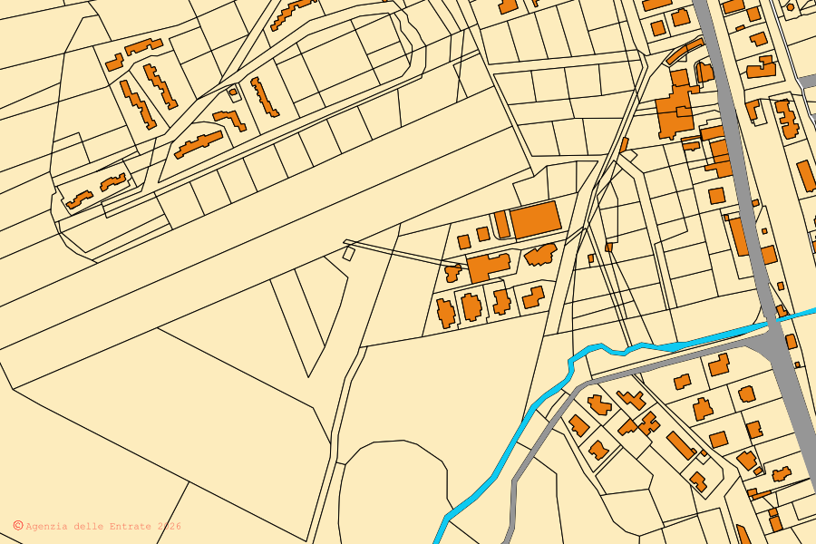 Mappa catastale del centro di Calopezzati: particelle e fabbricati, cartografia Agenzia delle Entrate
