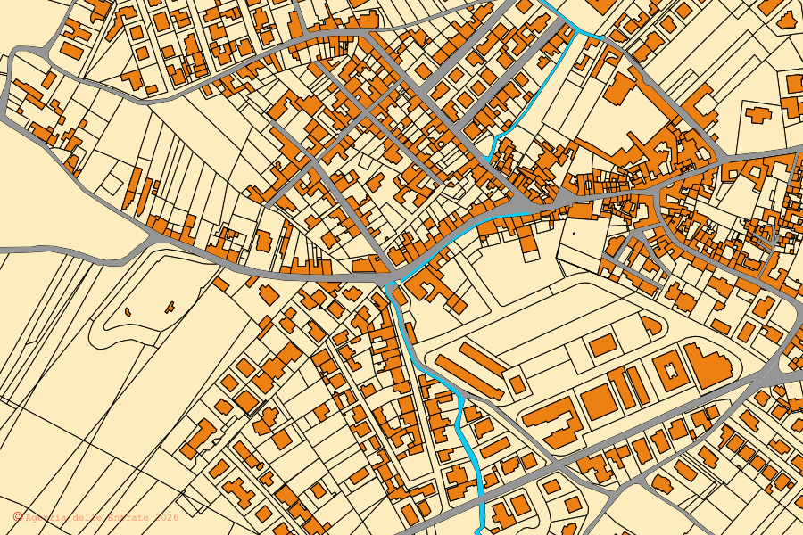 Mappa catastale del centro di Calvi Risorta: particelle e fabbricati, cartografia Agenzia delle Entrate