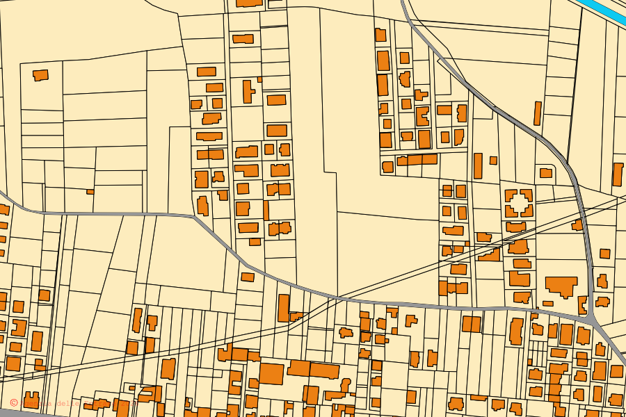 Mappa catastale del centro di Calvizzano: particelle e fabbricati, cartografia Agenzia delle Entrate
