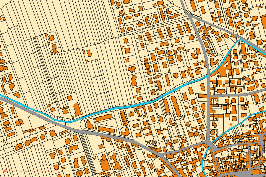 Mappa catastale del centro di Cameri: particelle e fabbricati, cartografia Agenzia delle Entrate