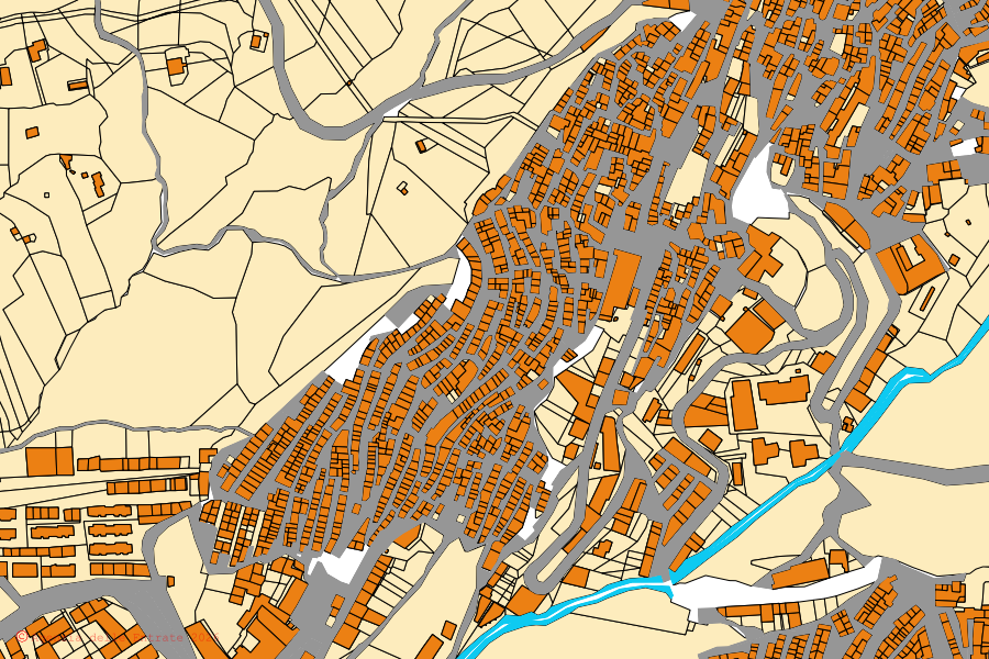 Mappa catastale del centro di Cammarata: particelle e fabbricati, cartografia Agenzia delle Entrate