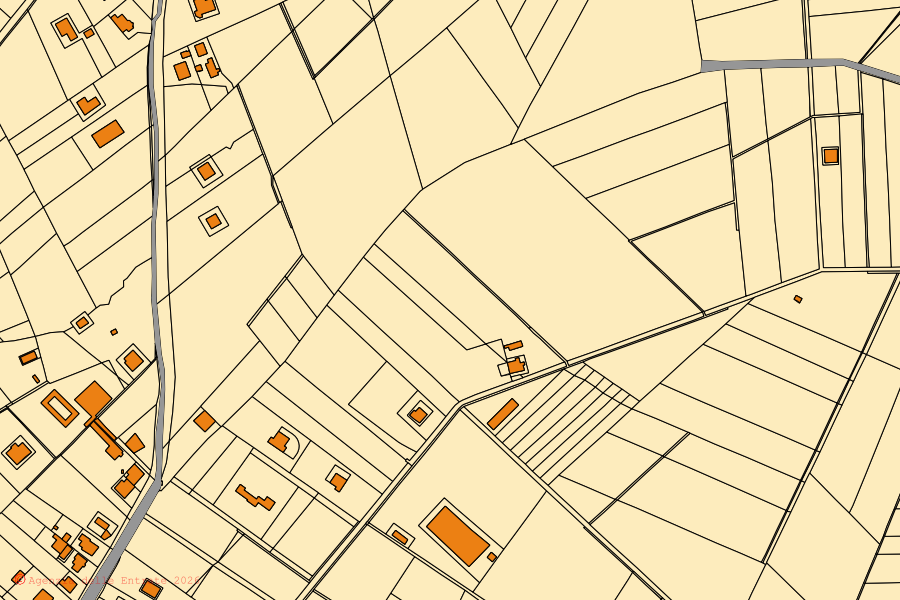 Mappa catastale del centro di Campagna: particelle e fabbricati, cartografia Agenzia delle Entrate