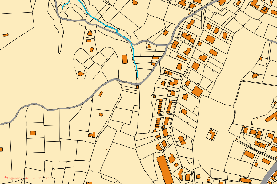 Mappa catastale del centro di Campagnano di Roma: particelle e fabbricati, cartografia Agenzia delle Entrate