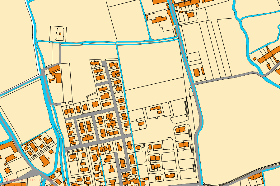 Mappa catastale del centro di Campagnola Cremasca: particelle e fabbricati, cartografia Agenzia delle Entrate