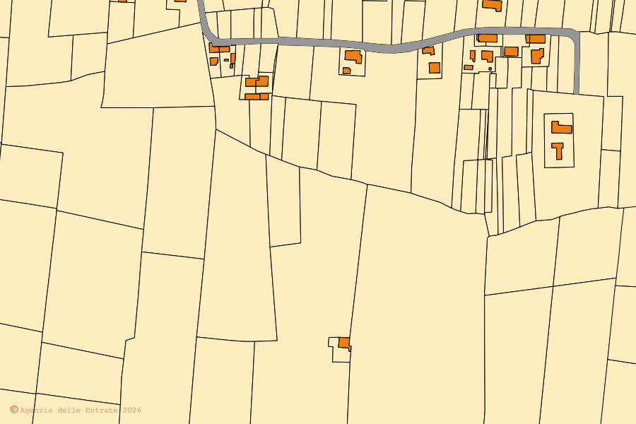 Mappa catastale del centro di Campiglia dei Berici: particelle e fabbricati, cartografia Agenzia delle Entrate