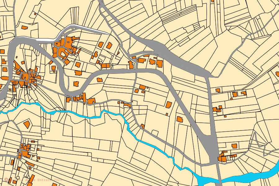 Mappa catastale del centro di Campli: particelle e fabbricati, cartografia Agenzia delle Entrate