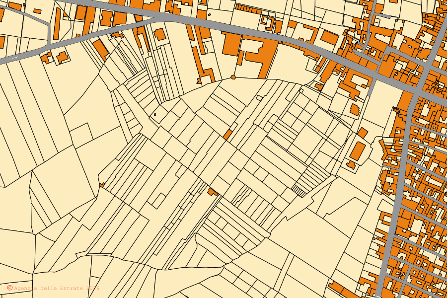 Mappa catastale del centro di Campobello di Mazara: particelle e fabbricati, cartografia Agenzia delle Entrate