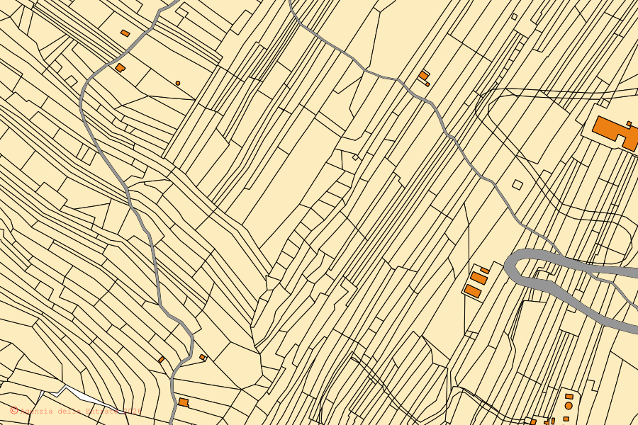 Mappa catastale del centro di Campofelice di Fitalia: particelle e fabbricati, cartografia Agenzia delle Entrate