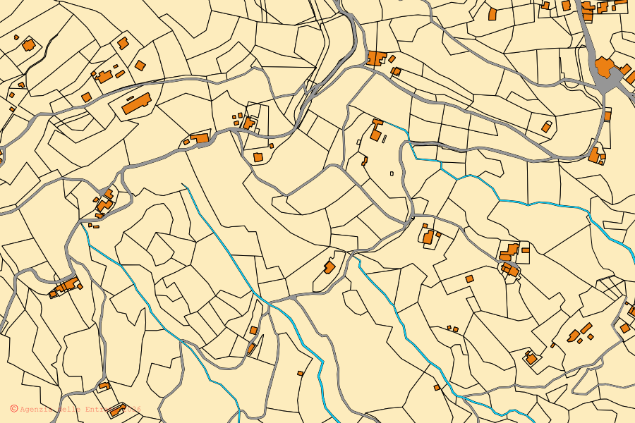 Mappa catastale del centro di Campomorone: particelle e fabbricati, cartografia Agenzia delle Entrate