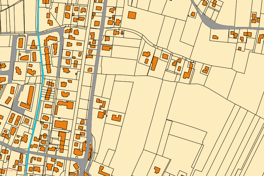 Mappa catastale del centro di Camponogara: particelle e fabbricati, cartografia Agenzia delle Entrate
