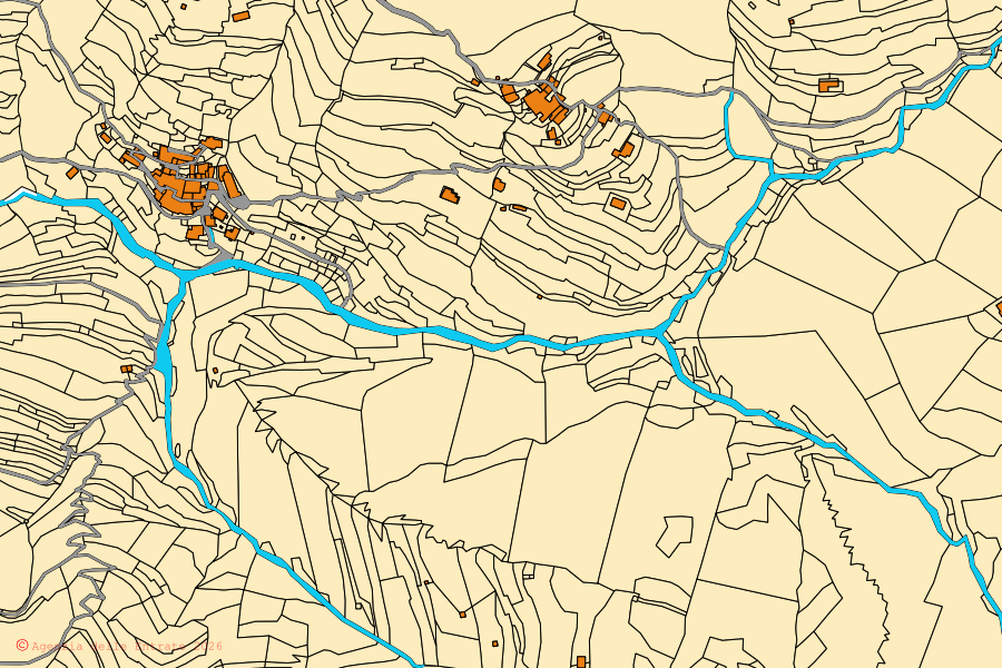 Mappa catastale del centro di Camporosso: particelle e fabbricati, cartografia Agenzia delle Entrate