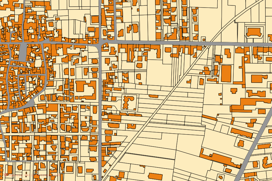 Mappa catastale del centro di Camposano: particelle e fabbricati, cartografia Agenzia delle Entrate