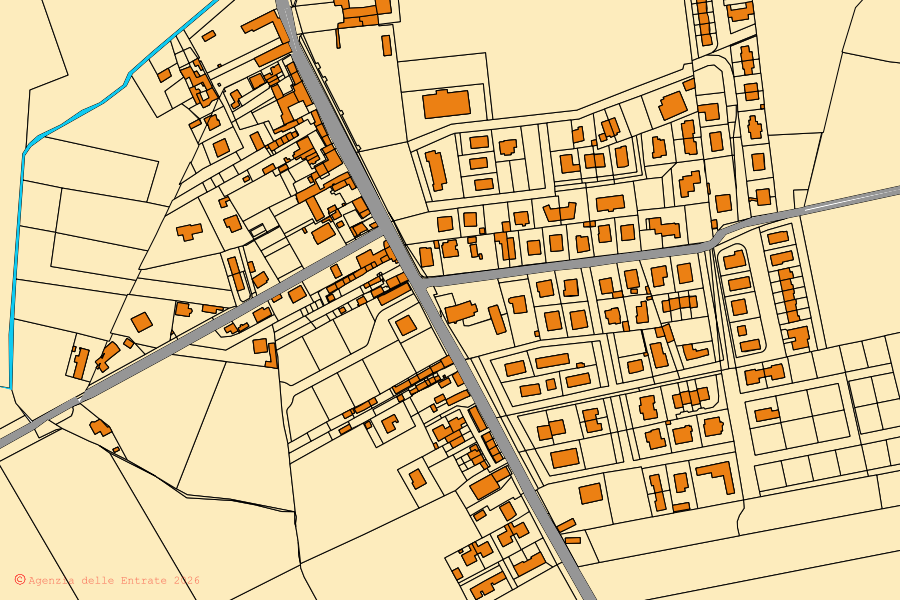 Mappa catastale del centro di Campospinoso Albaredo: particelle e fabbricati, cartografia Agenzia delle Entrate