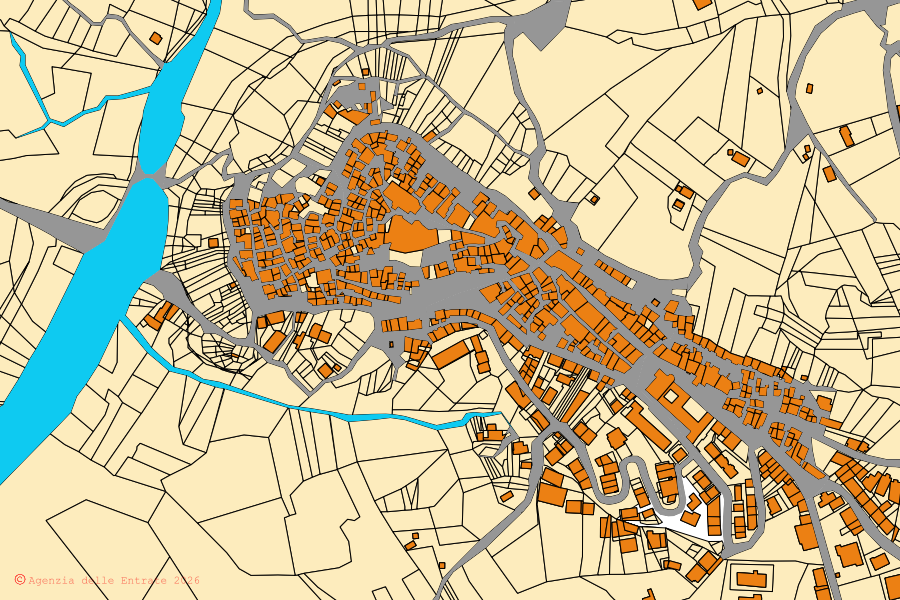Mappa catastale del centro di Cancellara: particelle e fabbricati, cartografia Agenzia delle Entrate