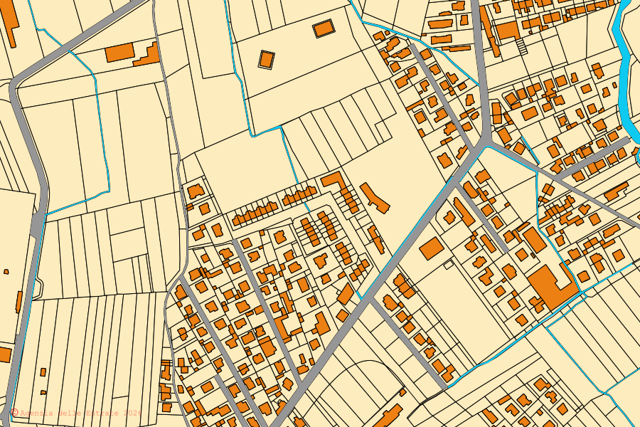 Mappa catastale del centro di Canegrate: particelle e fabbricati, cartografia Agenzia delle Entrate