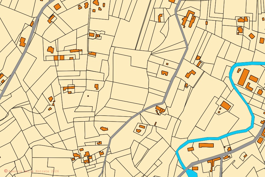 Mappa catastale del centro di Canelli: particelle e fabbricati, cartografia Agenzia delle Entrate