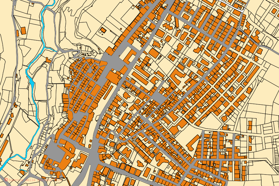 Mappa catastale del centro di Canino: particelle e fabbricati, cartografia Agenzia delle Entrate