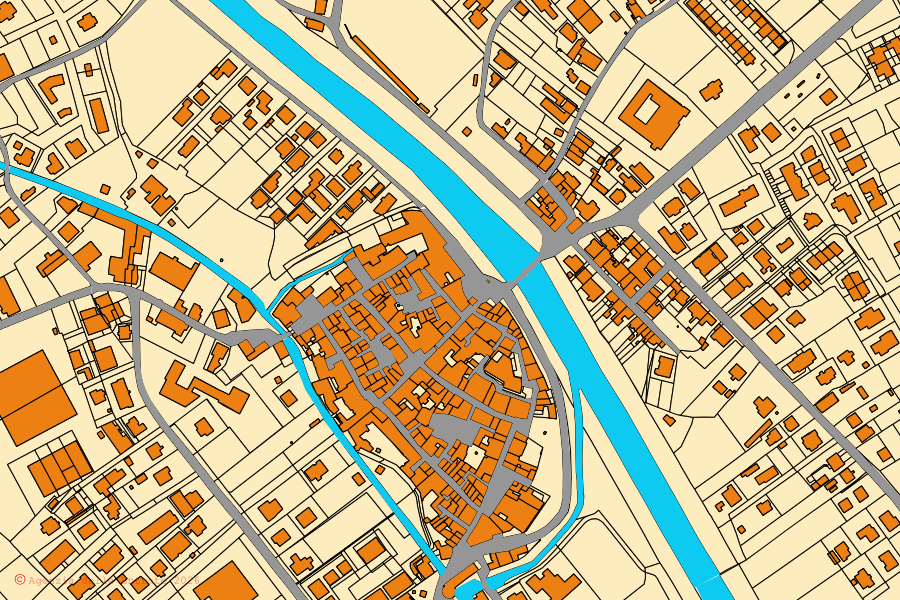 Mappa catastale del centro di Cannara: particelle e fabbricati, cartografia Agenzia delle Entrate