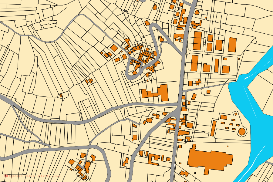 Mappa catastale del centro di Canneto Pavese: particelle e fabbricati, cartografia Agenzia delle Entrate