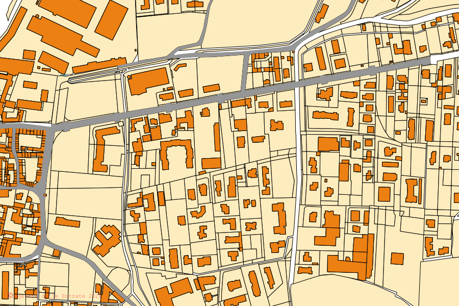 Mappa catastale del centro di Canonica d'Adda: particelle e fabbricati, cartografia Agenzia delle Entrate