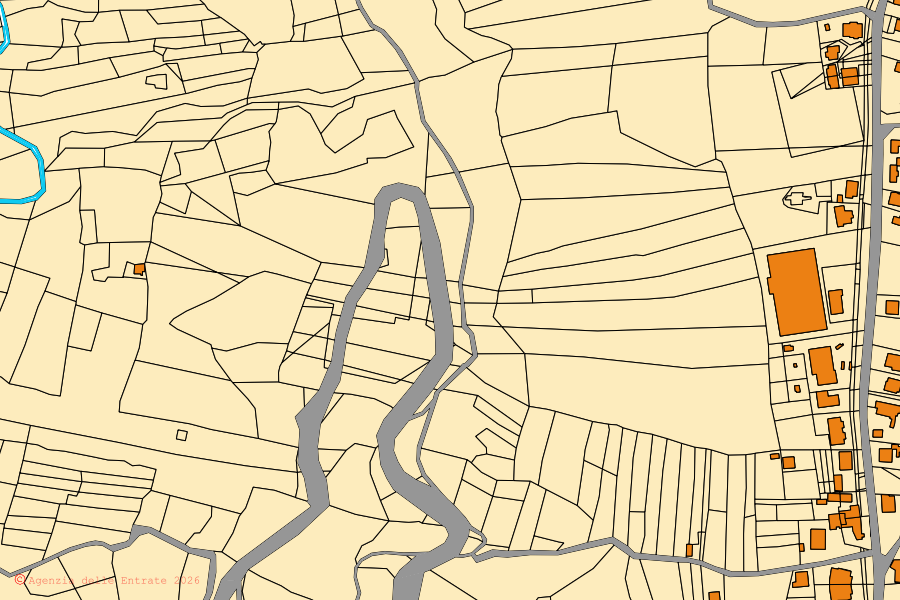 Mappa catastale del centro di Canosa Sannita: particelle e fabbricati, cartografia Agenzia delle Entrate