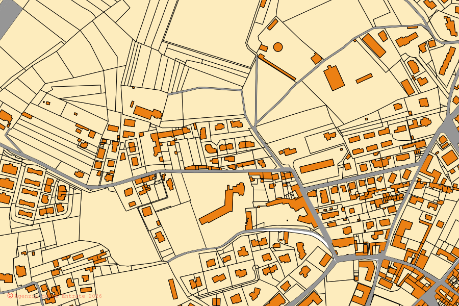 Mappa catastale del centro di Cantello: particelle e fabbricati, cartografia Agenzia delle Entrate