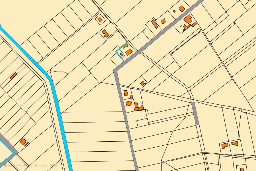 Mappa catastale del centro di Capaccio Paestum: particelle e fabbricati, cartografia Agenzia delle Entrate