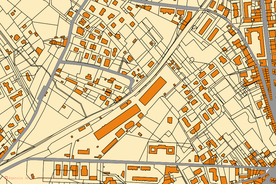 Mappa catastale del centro di Capaci: particelle e fabbricati, cartografia Agenzia delle Entrate