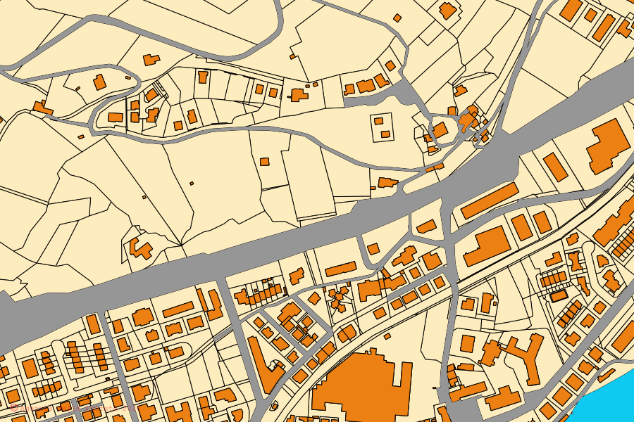 Mappa catastale del centro di Capolona: particelle e fabbricati, cartografia Agenzia delle Entrate