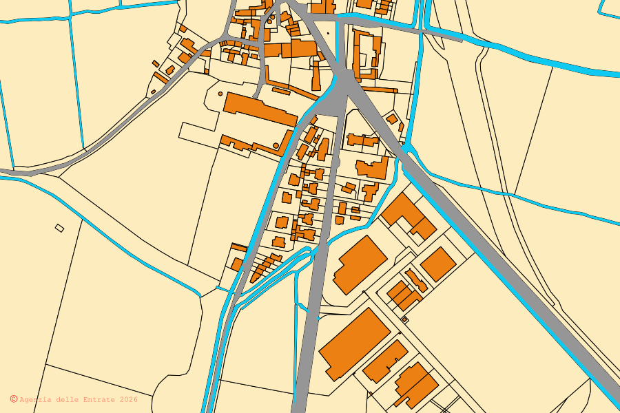 Mappa catastale del centro di Cappella Cantone: particelle e fabbricati, cartografia Agenzia delle Entrate