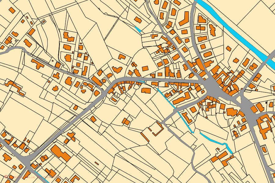 Mappa catastale del centro di Cappella Maggiore: particelle e fabbricati, cartografia Agenzia delle Entrate