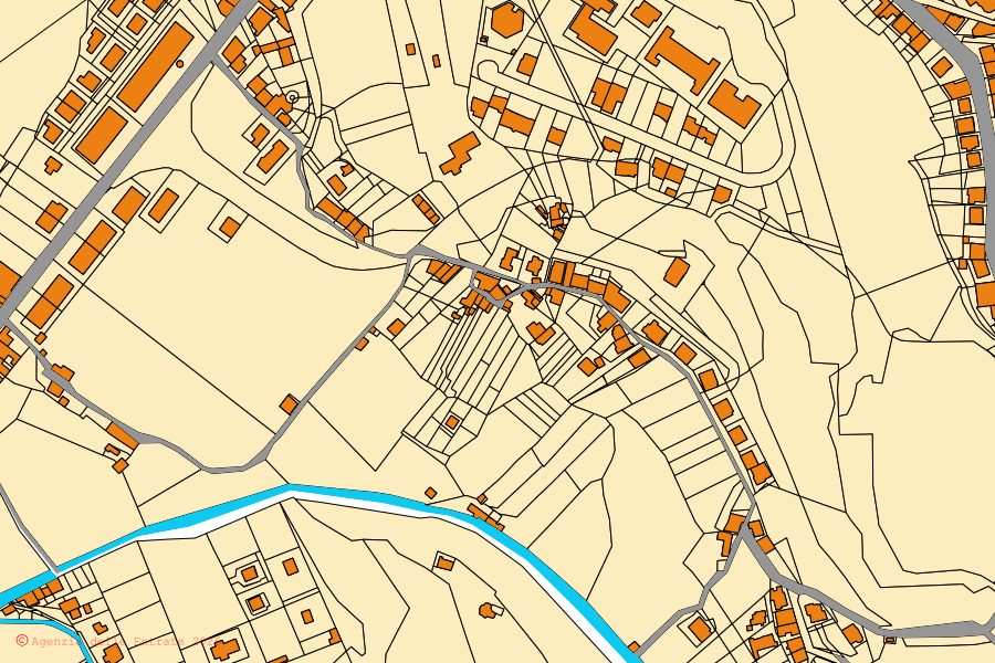 Mappa catastale del centro di Capri Leone: particelle e fabbricati, cartografia Agenzia delle Entrate