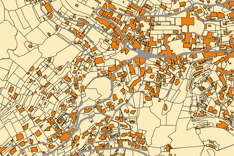 Mappa catastale del centro di Capri: particelle e fabbricati, cartografia Agenzia delle Entrate