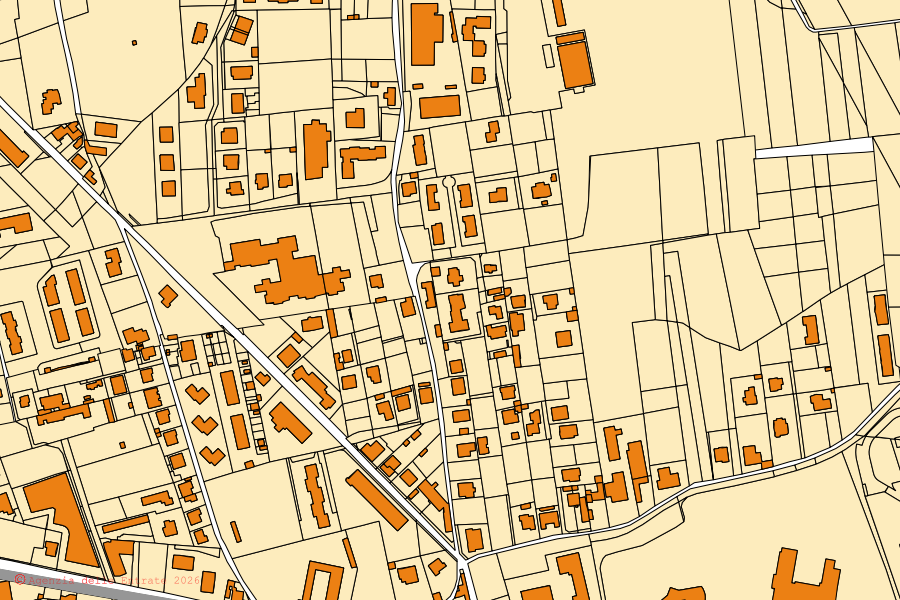 Mappa catastale del centro di Capriate San Gervasio: particelle e fabbricati, cartografia Agenzia delle Entrate