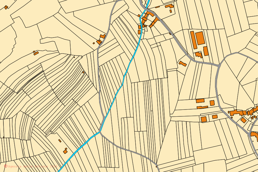 Mappa catastale del centro di Caraglio: particelle e fabbricati, cartografia Agenzia delle Entrate