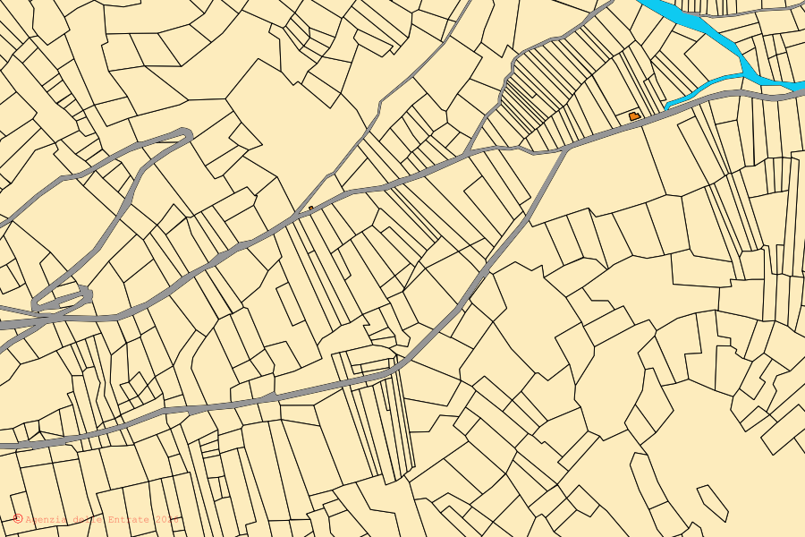 Mappa catastale del centro di Carapelle Calvisio: particelle e fabbricati, cartografia Agenzia delle Entrate