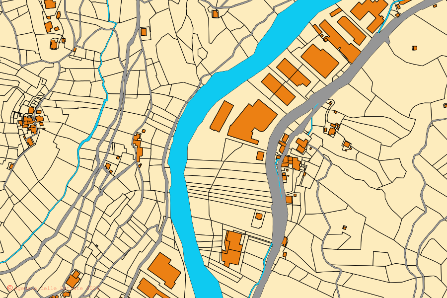 Mappa catastale del centro di Carasco: particelle e fabbricati, cartografia Agenzia delle Entrate