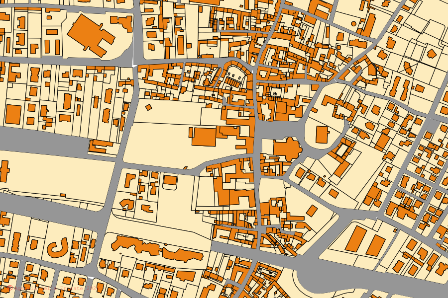 Mappa catastale del centro di Cardano al Campo: particelle e fabbricati, cartografia Agenzia delle Entrate