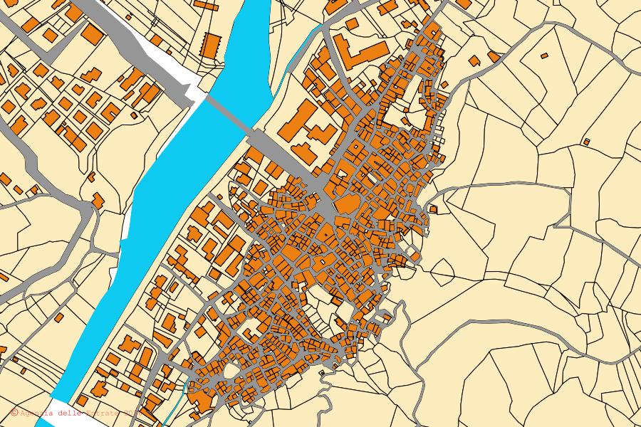 Mappa catastale del centro di Cardinale: particelle e fabbricati, cartografia Agenzia delle Entrate