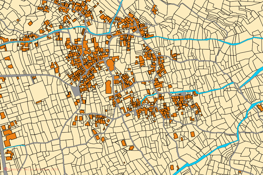 Mappa catastale del centro di Carema: particelle e fabbricati, cartografia Agenzia delle Entrate