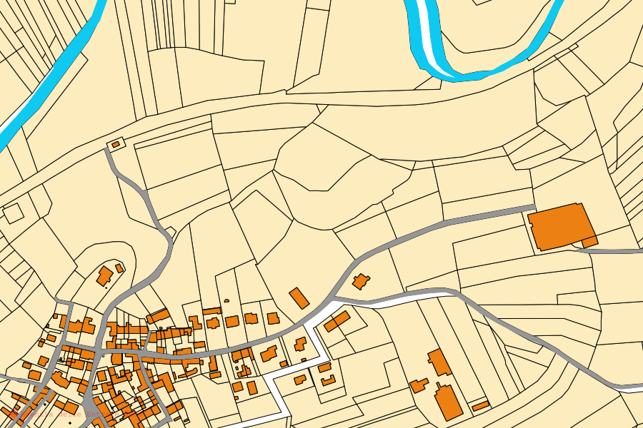 Mappa catastale del centro di Carentino: particelle e fabbricati, cartografia Agenzia delle Entrate