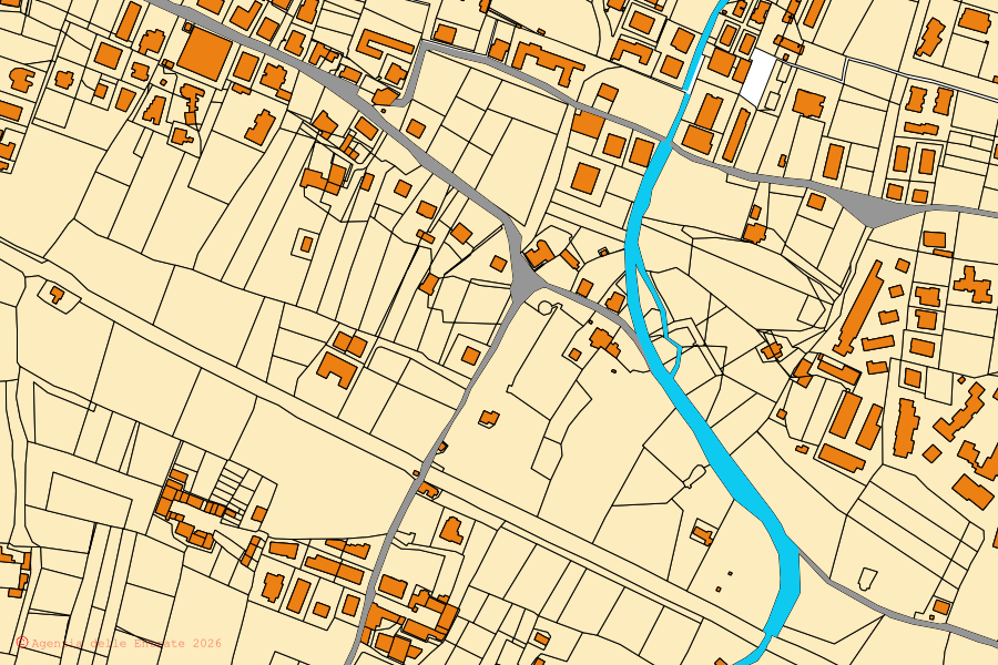 Mappa catastale del centro di Cariati: particelle e fabbricati, cartografia Agenzia delle Entrate