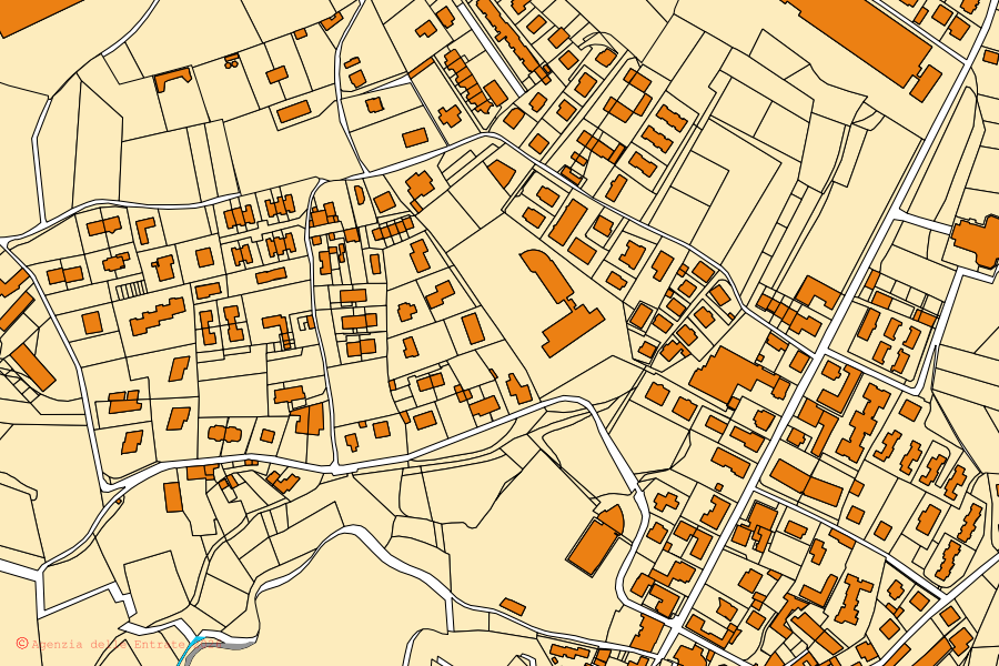 Mappa catastale del centro di Carimate: particelle e fabbricati, cartografia Agenzia delle Entrate