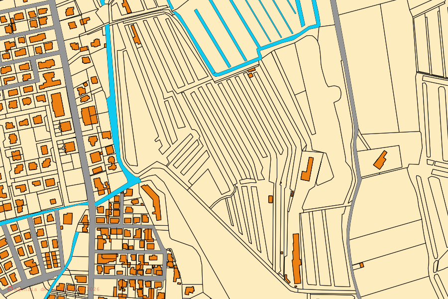 Mappa catastale del centro di Carlino: particelle e fabbricati, cartografia Agenzia delle Entrate