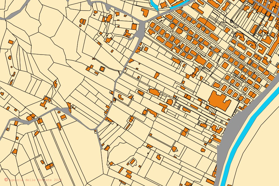 Mappa catastale del centro di Carloforte: particelle e fabbricati, cartografia Agenzia delle Entrate